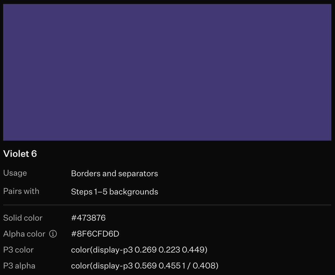 Radix One color Example